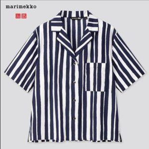 Marimekko for Uniqlo Shirt in Navy Stripe NWT